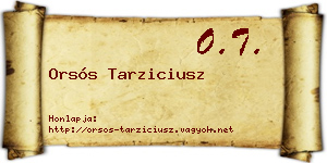 Orsós Tarziciusz névjegykártya